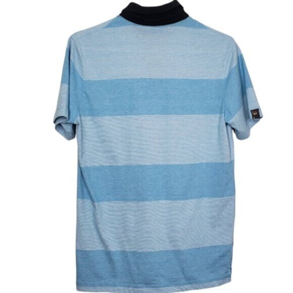 Coach Men's Polo Golf Shirt Short Sleeve Stripes Blue Size Large - Picture 10 of 11